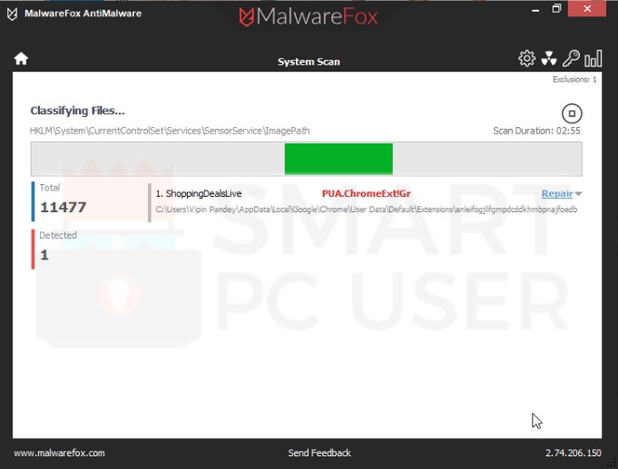 ShoppingDealsLive Extension Scan Results ShoppingDealsLive Extension Scan Results