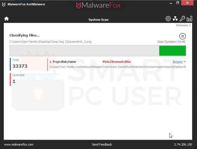 ProjectBabyName Extension Scan Result ProjectBabyName Extension Scan Result