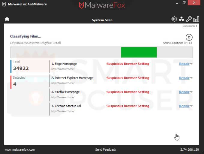 FoxSearch.me Detection