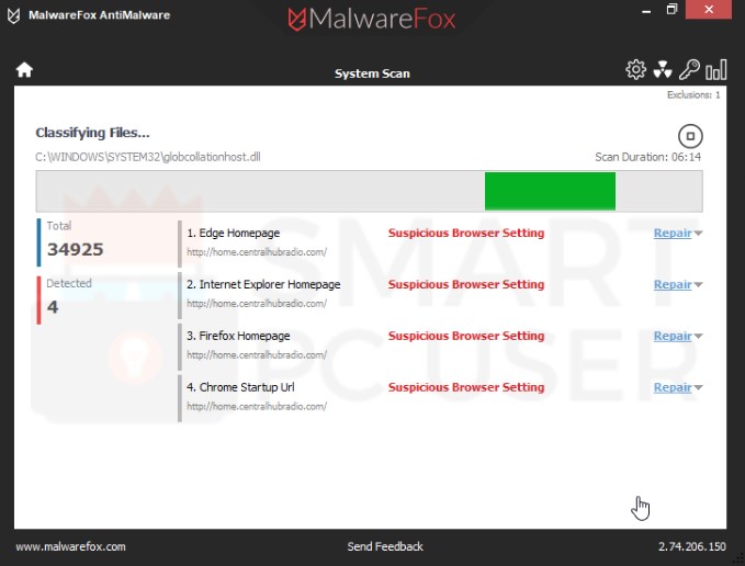 Home.centralhubradio.com Detection