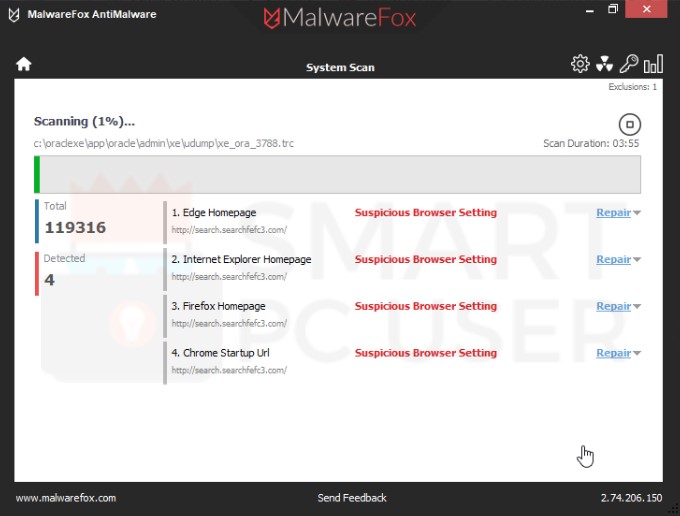 Search.searchfefc3.com Detection