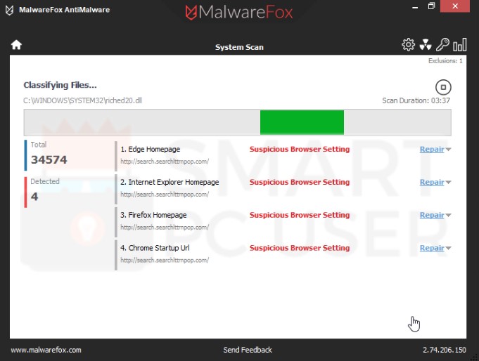 Search.searchlttrnpop.com Scan Result