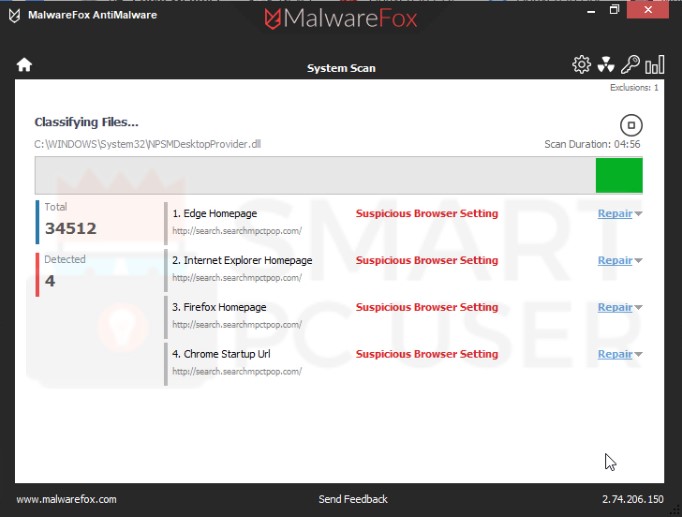 Search.searchmpctpop.com Detection