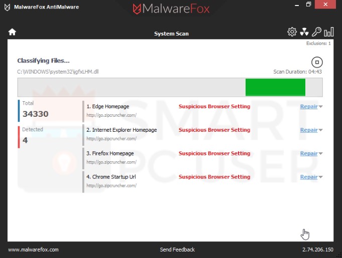 Go.zipcruncher.com Detection