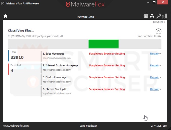 Search.kodakoala.com Detection