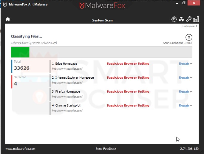 SparPilot.com Detection