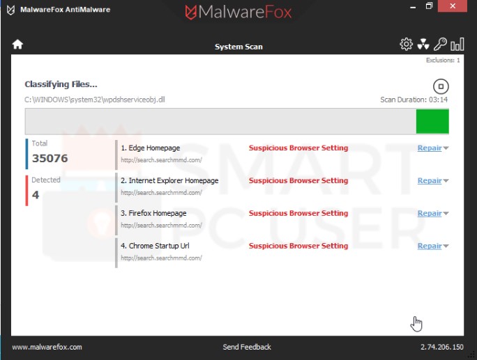 Search.searchmmd.com Scan Results