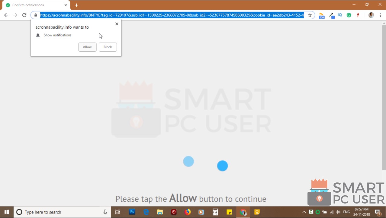How to Remove Acrohnabacility.info Pop-up