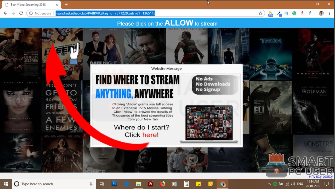 How to Remove Nsandreskethep.club Pop-up