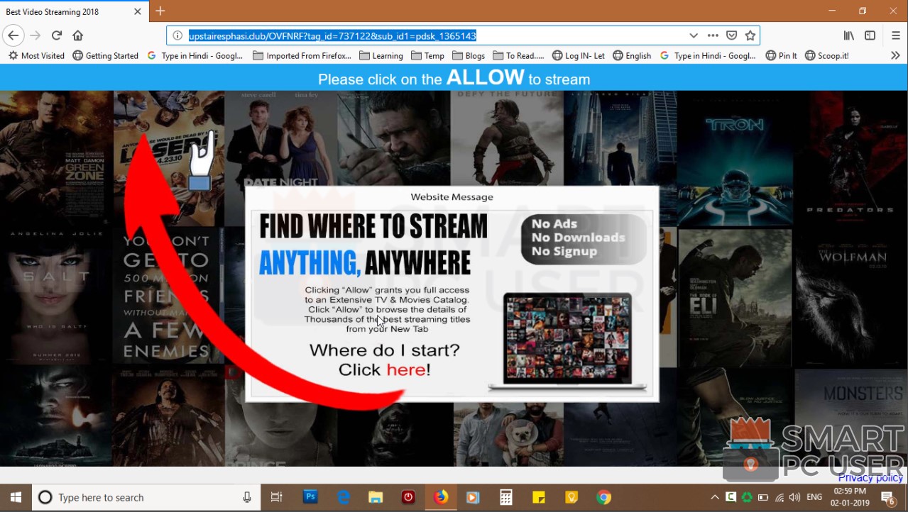 How to Remove Upstairesphasi.club Pop-up