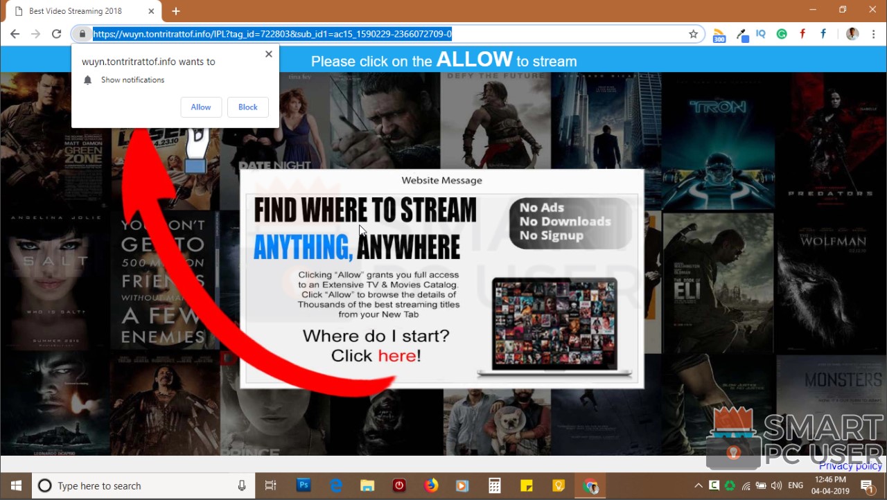 How to Remove Tontritrattof.info Pop-up