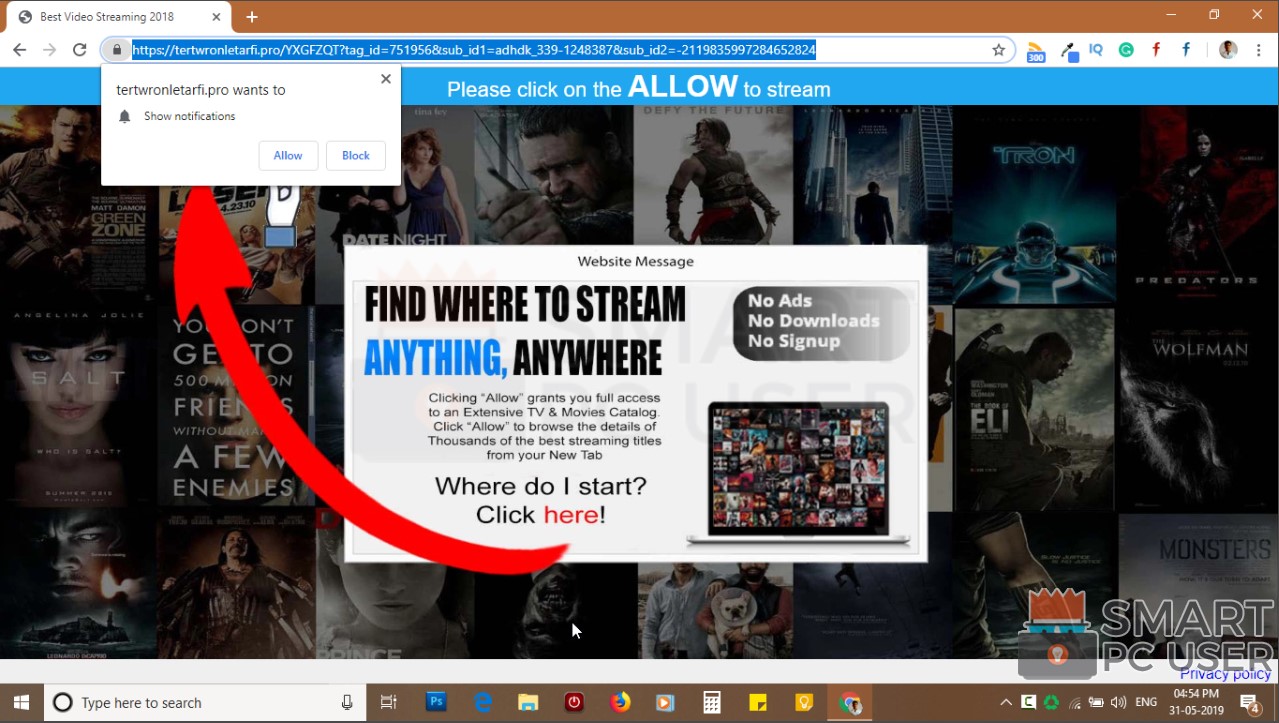 How to Remove Tertwronletarfi.pro Pop-up