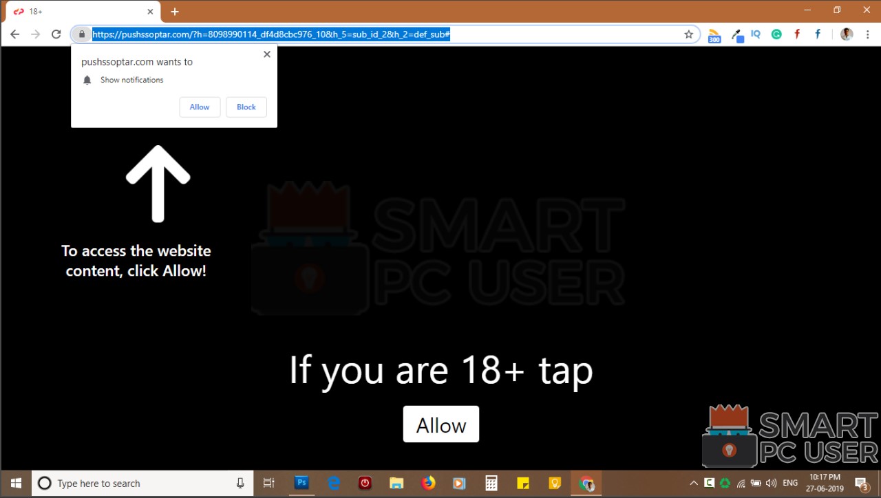 How to Remove Pushssoptar.com Pop-up