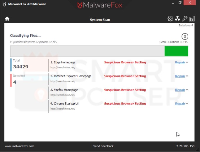 Searchmine.net Scan Results