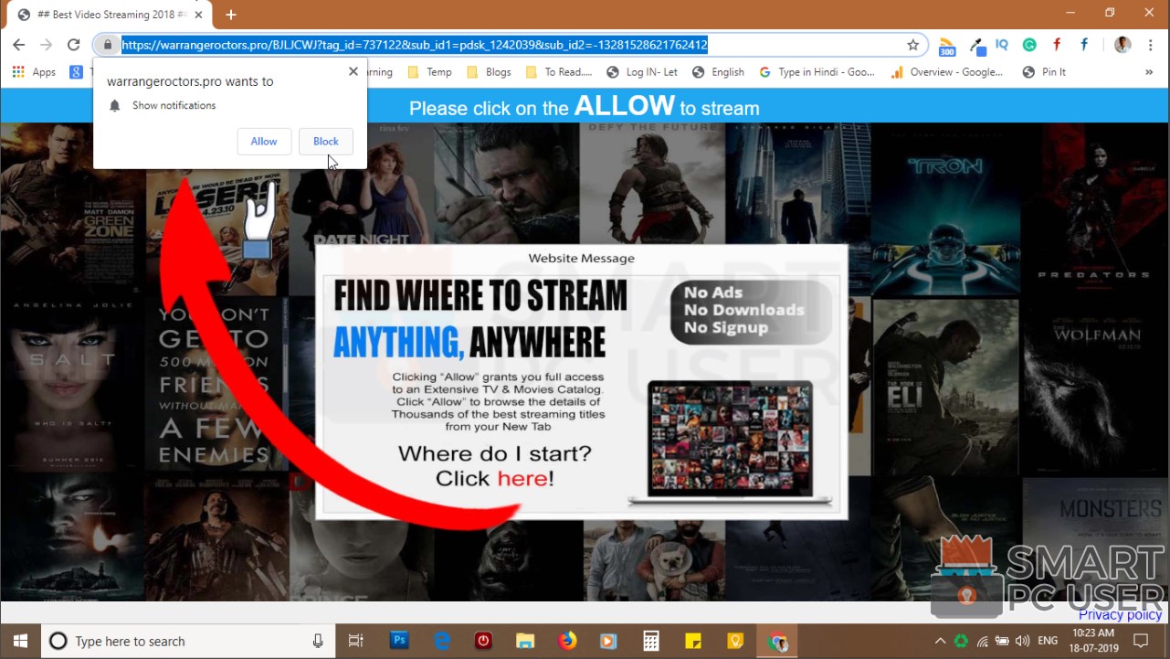 How to Remove Warrangeroctors.pro Pop-up