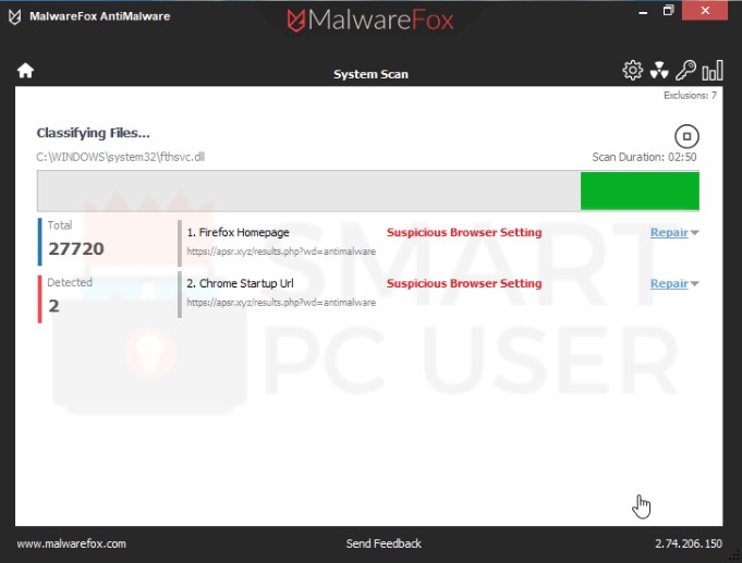 Apsr.xyz Redirect Scan Result