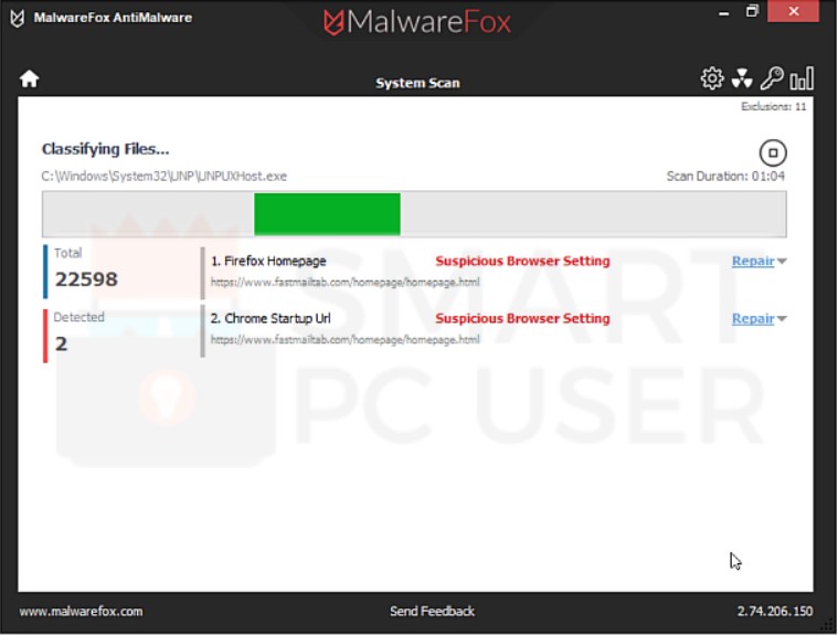 Fastmailtab.com Scan Result