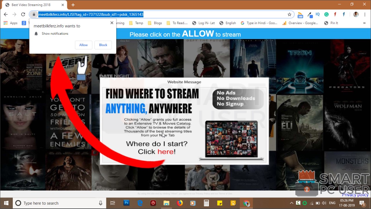 How to Remove Meetbilkferz.info Pop-up