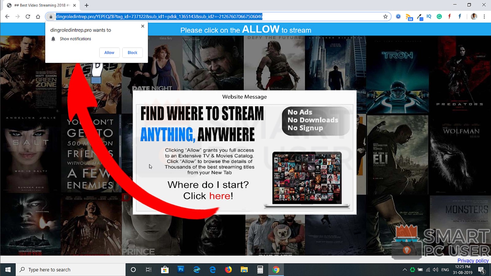 How to Remove Dingroledintrep.pro Pop-up