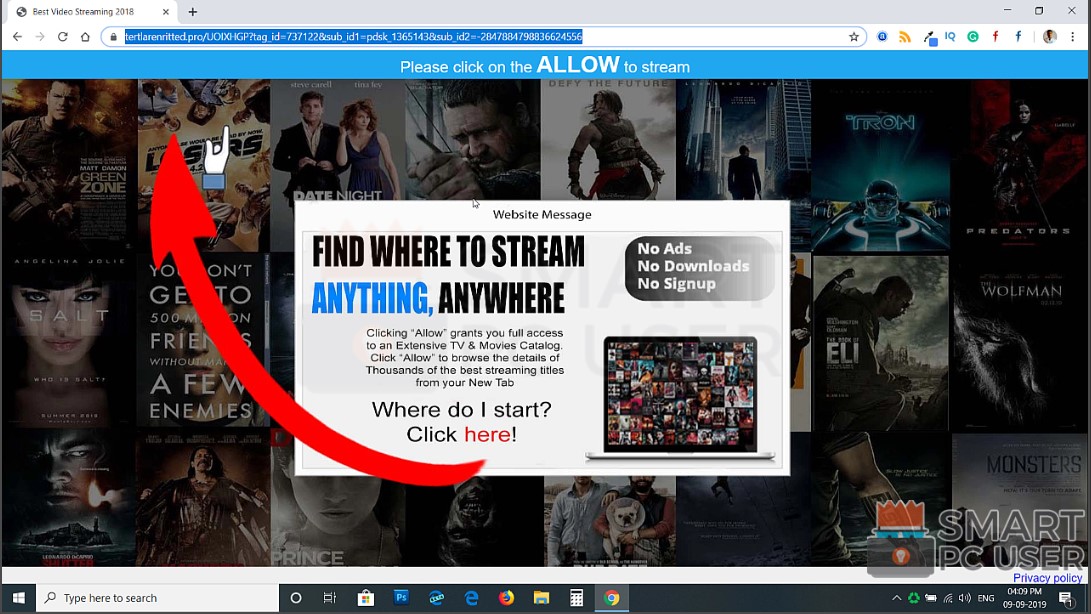 How to Remove Tertlarenritted.pro Pop-up