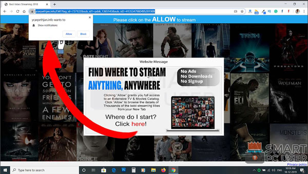How to Remove Ycarpethjan.info