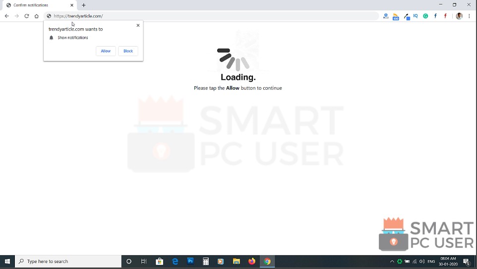 How to Remove Trendyarticle.com Pop-up