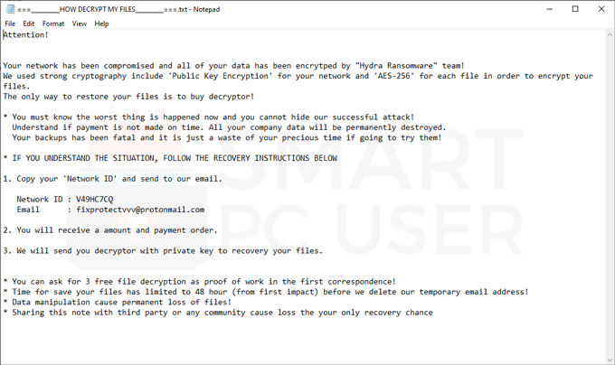 Protect hydra ransomware