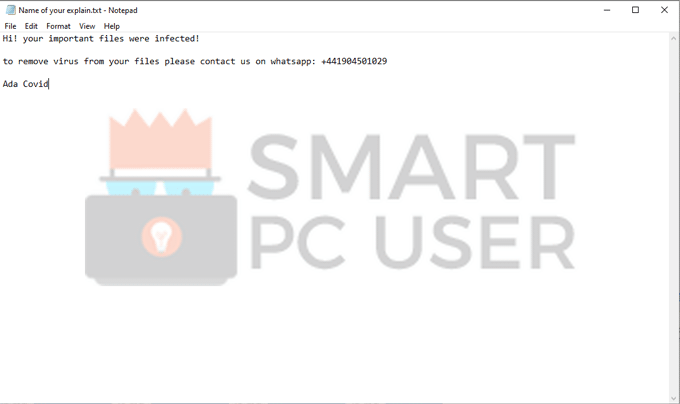 Ada-Covid ransomware