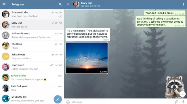 Telegram messaging app