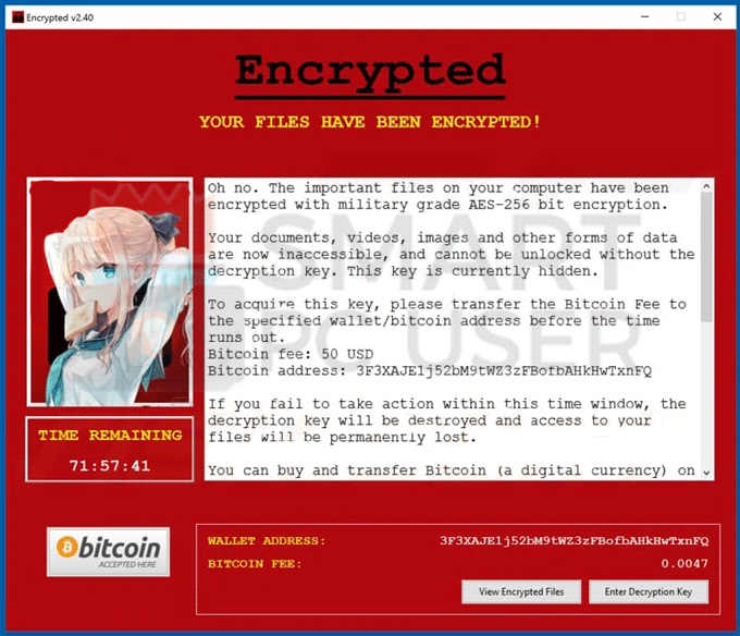 Ahegao ransomware ransom note