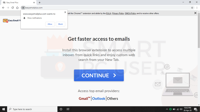 remove easy email plus