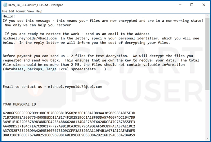 michael balaclava ransomware ransom note