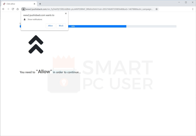 pushisback.com pop up