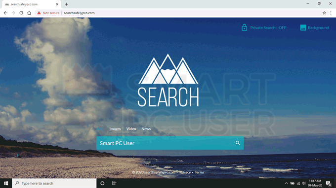 Searchsafelypro.com webpage