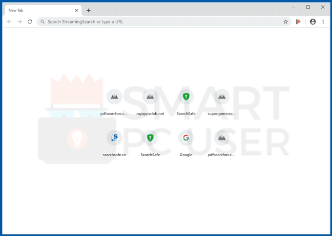 StreamingSearch browser hijacker