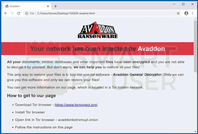 Uninstall Avaddon Ransomware