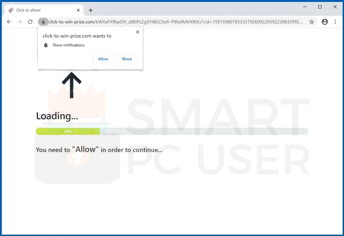 Remove Click-to-win-prize.com Pop-up notifications