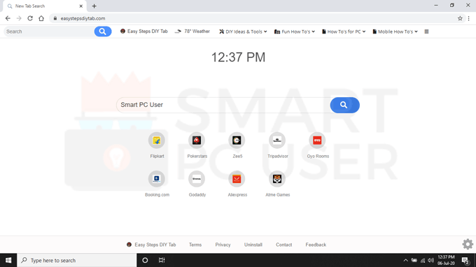 Delete Easy Steps DIY Browser Hijacker