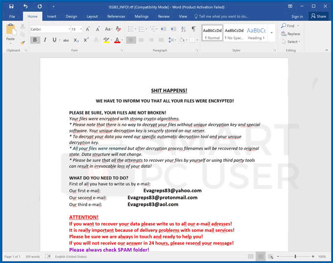 Uninstall EG83 Ransomware