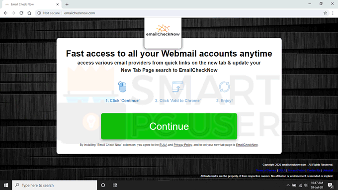 Remove EmailCheckNow Browser Hijacker