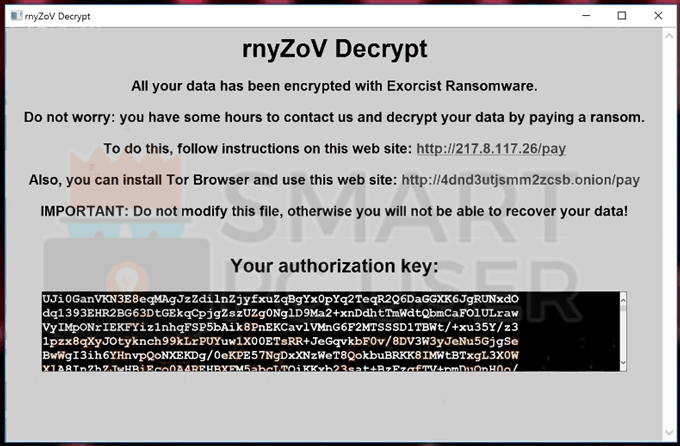 Delete Exorcist Ransomware 