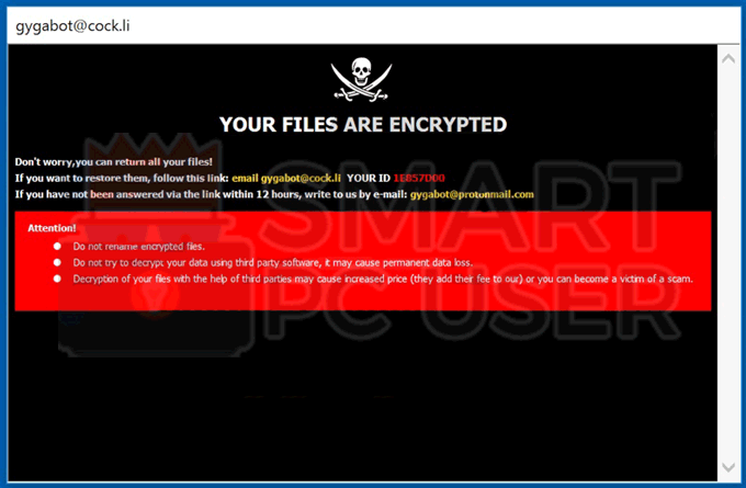 Uninstall Gyga Ransomware