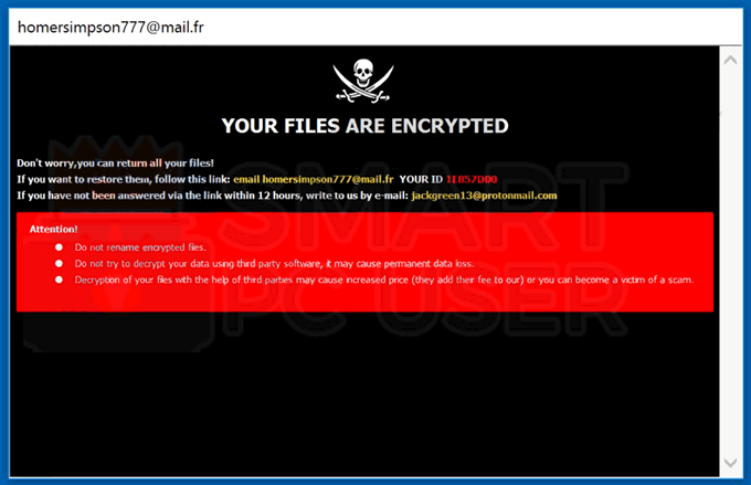 Uninstall Homer Ransomware