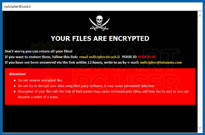 Remove Null Ransomware
