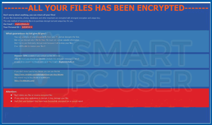 Uninstall Repter Ransomware