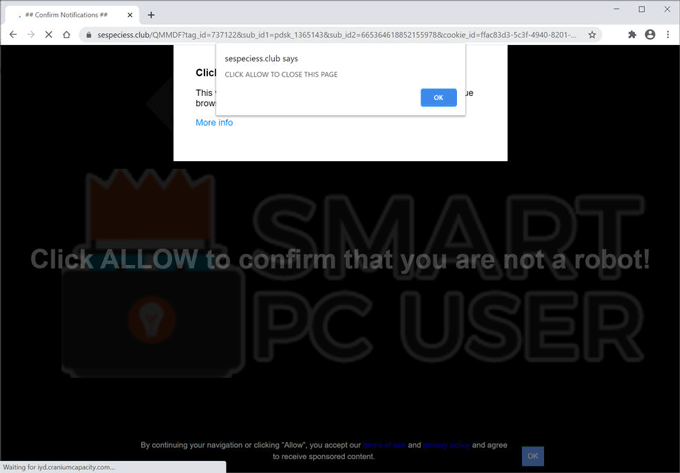 Delete Sespeciess.club Pop-ups