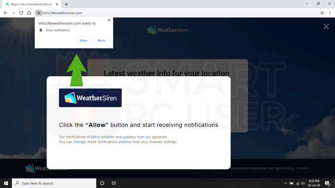 Remove Theweathersiren.com Redirects