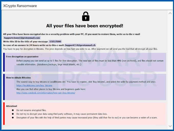 Uninstall XCrypto Ransomware