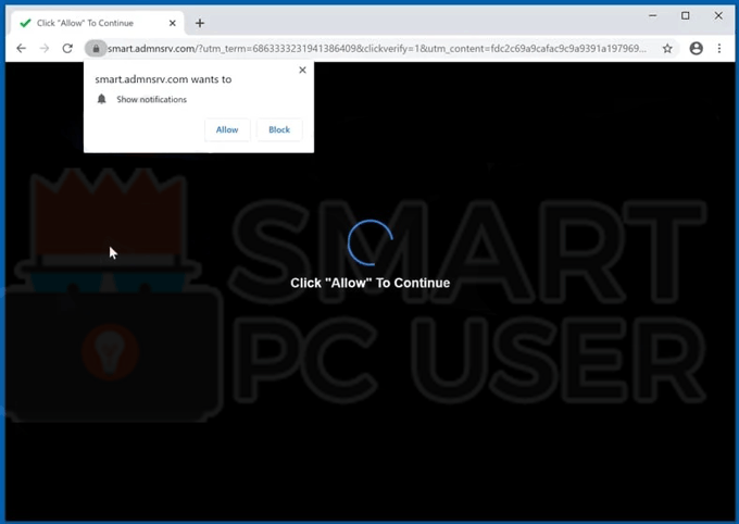 Remove Admnsrv.com Pop-ups