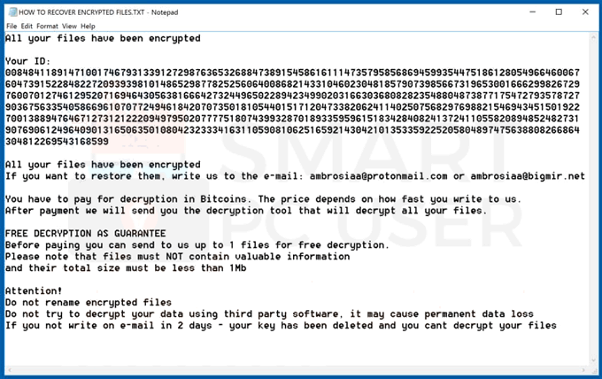 Uninstall Ambrosia Ransomware